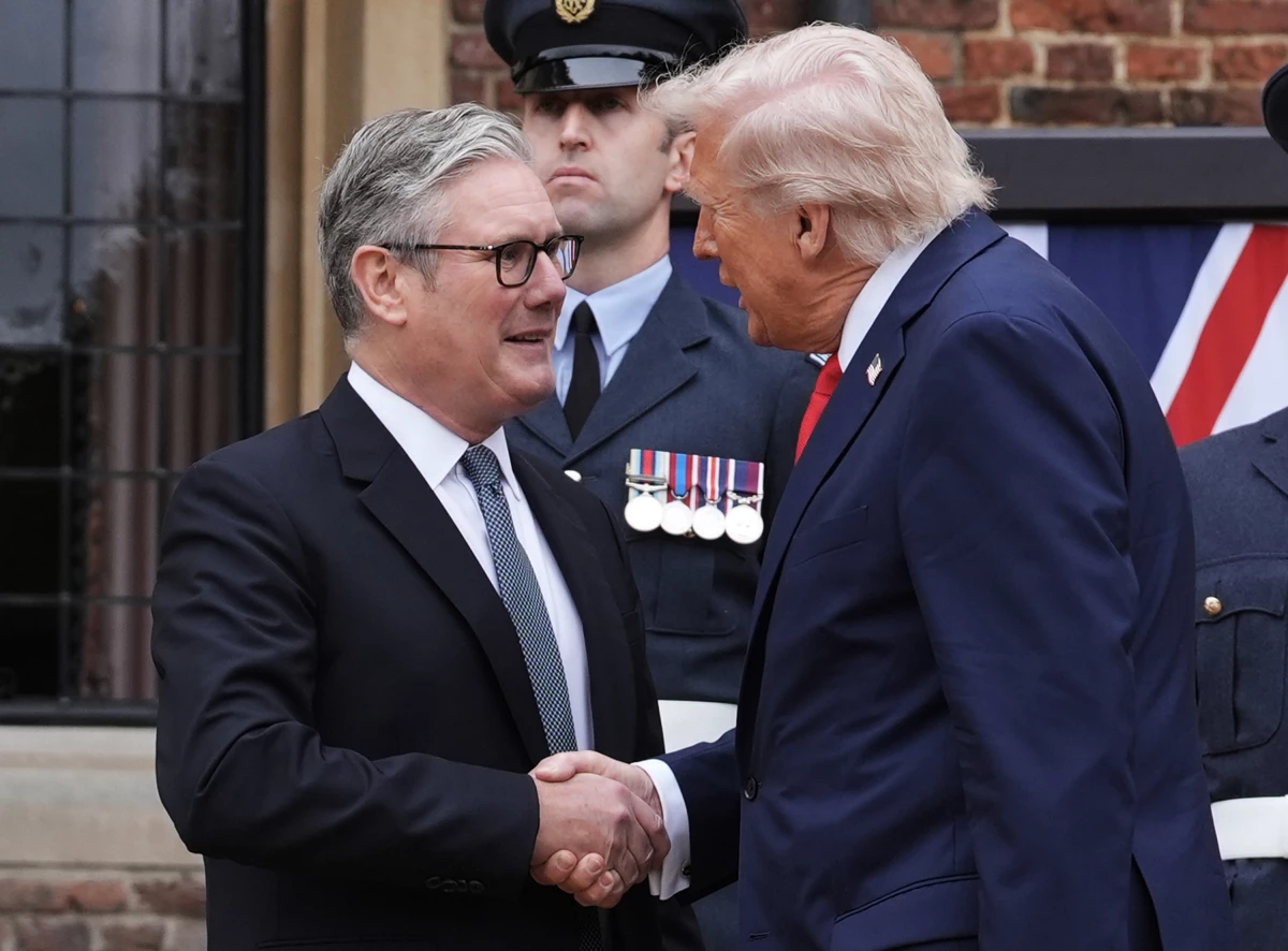 British Prime Minister Keir Starmer (left) and President Donald Trump on Thursday in Aylesbury, England.