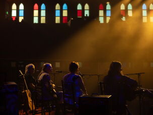 Big Thief's Adrianne Lenker, at right, performs alongside country luminaries (from left) Lucinda Williams, Gillian Welch and Iris DeMent<em>. </em>