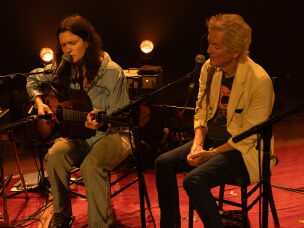Adrianne Lenker sings alongside Rodney Crowell during Big Thief's preview of the group's album <em>Horsepower </em>at the Ryman Auditorium in Nashville.
