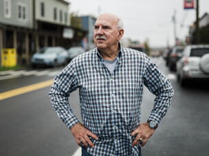 Mayor Alan Tomson on William Avenue in Davis, W.Va., on Oct. 11.