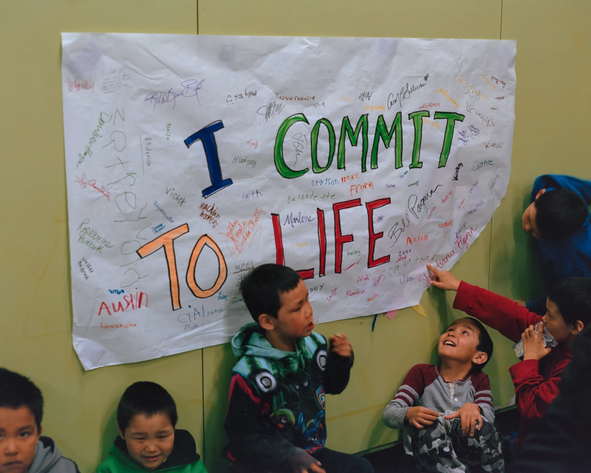 At the Lower Kuskokwim Dance Festival in Tununak, students are given opportunities to learn about mental health programs alongside a range of cultural activities such as Yup’ik singing and dancing.