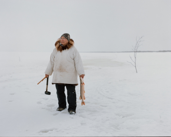 Dominic Hunt, 71, holds a catch from a blackfish trap on the Yukon River near Emmonak, Alaska. Dominic and his wife Lala are community volunteers with Qungasvik who help organize traditional subsistence activities like ice fishing and tool crafting. “Growing up, I rarely heard about suicide”, says Hunt, reflecting a view that’s echoed by many Elders who were alive prior to the era of residential boarding schools. It wasn’t until his own brother died by suicide that Hunt was first confronted by the issue head-on. “When we were young, leaving our families and being forced into this white man’s world, learning a different language…in that environment we were just like orphans.”