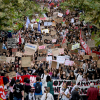 People take part in a demonstration part of a nationwide day of actions called by high-school students unions who for days have been demanding better learning conditions in protests punctuated by violent confrontations, in Marseille on October 8, 2026.