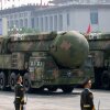 Land-based DF-61 intercontinental ballistic missiles of the nuclear missile formation appear in Tiananmen Square, September 3, 2025, in Beijing.