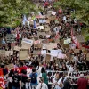 People take part in a demonstration part of a nationwide day of actions called by high-school students unions who for days have been demanding better learning conditions in protests punctuated by violent confrontations, in Marseille on October 8, 2026.