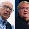 Sen. Bernie Sanders speaks at Mumford High School on May 3 in Detroit. Steve Bannon speaks during the Semafor World Economy Summit 2025 at Conrad Washington on April 23, 2025, in Washington, D.C.