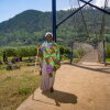 Naomi Nibishaka crosses the bridge.