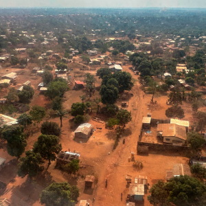 FILE - An arial view of Bangui, Central African Republic on March. 8, 2024.