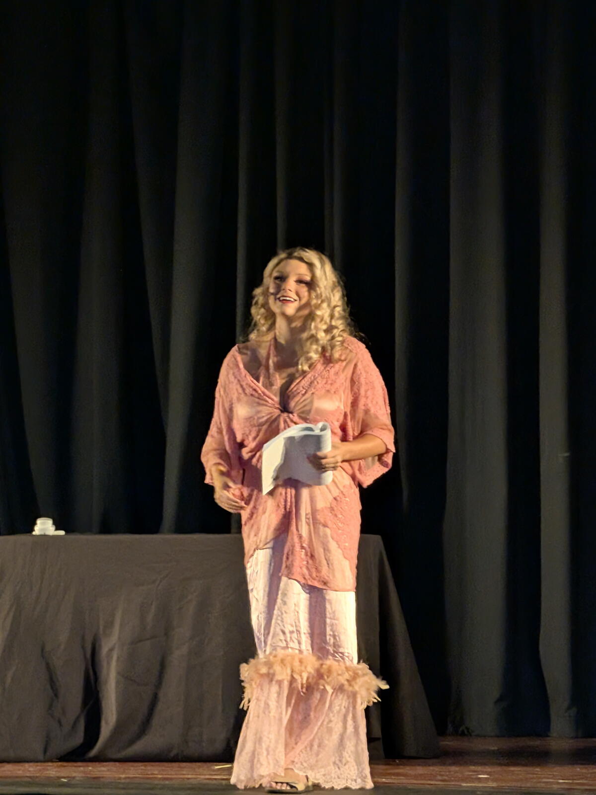 Kaitlyn Taylor, who played Dolly Parton's character Doralee Rhodes in '9 to 5' the musical, rehearses ahead of the musical's opening night at the Olive Hill Center for Arts & Heritage in Olive Hill, Kentucky. The show opened two days after the death of Dolly Parton.