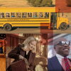 A collage of screenshots highlighting AI-generated footage in political campaign ads including a school bus that says "John Fleming's Border Bus," former Sen. Sherrod Brown eating birthday cake, Jessica Bichler in an unnatural yoga pose with twisted legs, Rep. Wesley Hunt wearing mirrored sunglasses, Virginia Gov. Abigail Spanberger pouring gas in a barn that's on fire and Sen. John Cornyn dancing with Rep. Jasmine Crockett in a honkey tonk.