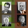 A collage of 6 artificial intelligence figures, clockwise from top left: Then-Google AI research scientist Timnit Gebru, Anthropic Co-founder and CEO Dario Amodei, White House AI and crypto czar David Sacks, Steve Bannon, computer scientist and cognitive psychologist Geoffrey Hinton, researcher Fei-Fei Li.