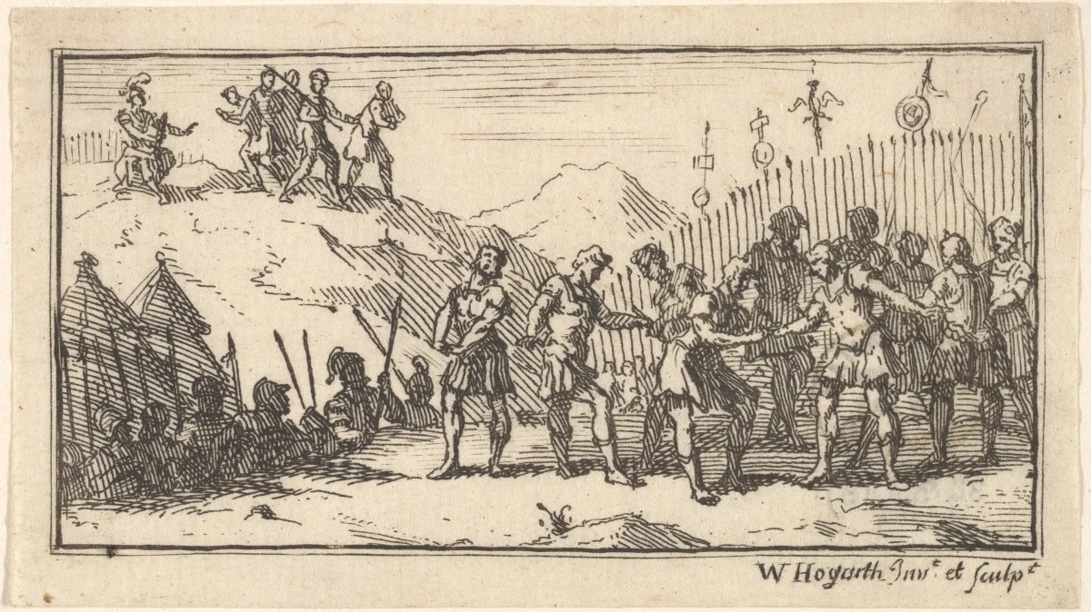 A depiction of a Roman decimation.
