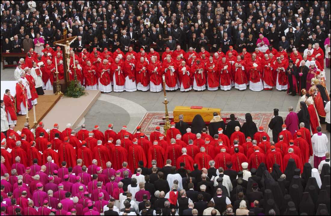 The funeral of Pope John Paul II at Saint Peter's Basilica in Rome, Italy on April 8, 2005.