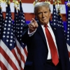 Former President Donald Trump arrives to speak during an election night event in West Palm Beach, Fla., in the early morning hours on Wednesday.