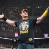 John Cena addresses the crowd during Monday Night RAW at The OVO Hydro on March 24 in Glasgow, Scotland.