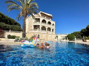 Qasem Fares' four-story home in Bint Jbeil, southern Lebanon, which he built after decades abroad and where he spent summers with his family before it was destroyed.