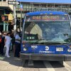 Riders board the Bx18 in the Bronx, one of five bus lines in New York City that were free last year under a temporary pilot program.