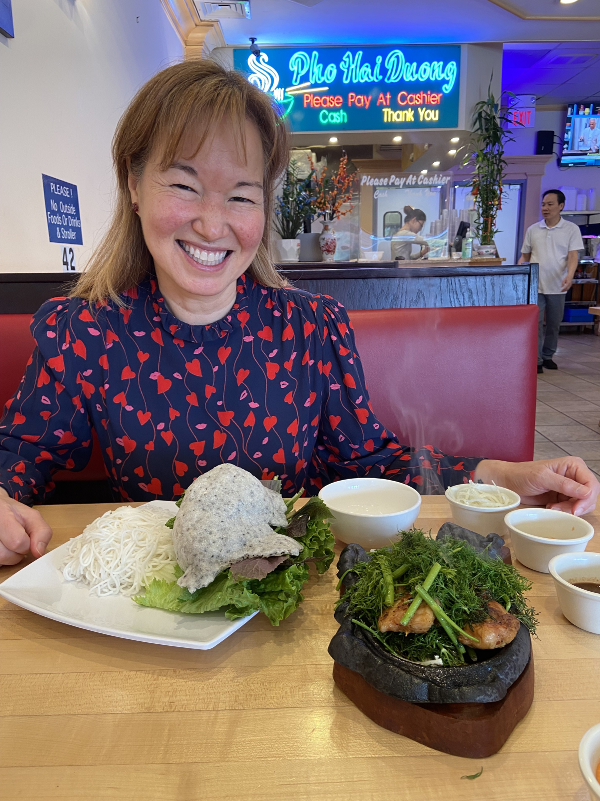 Philippa Hughes at Hai Duong Restaurant in Eden Center, a mecca for Vietnamese culture in Fairfax, Va.