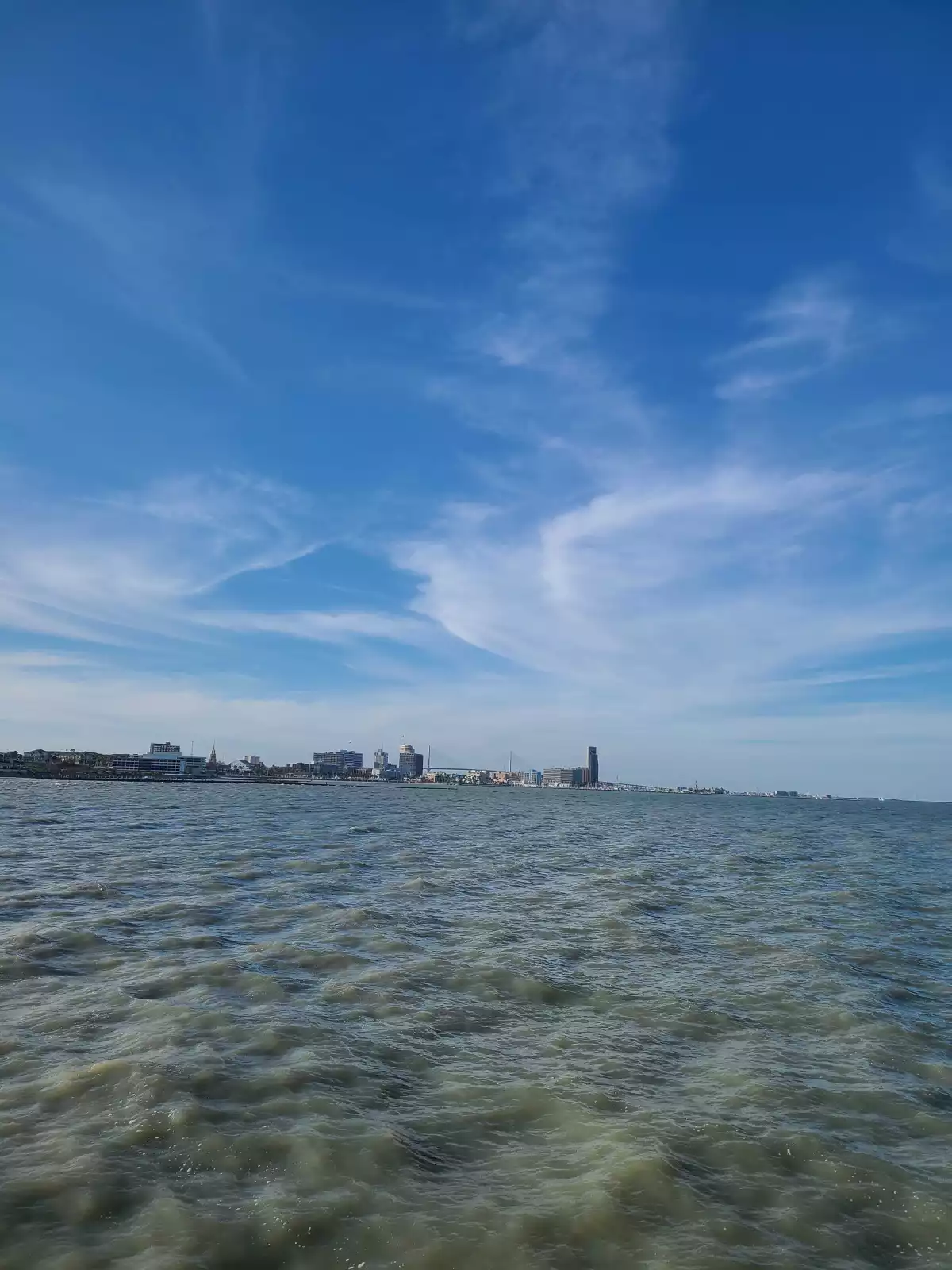 The skyline of Corpus Christi sits along the Gulf Coast, where a prolonged drought has strained the region's water supply. 