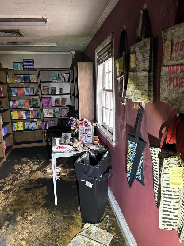 Extensive smoke damage from the fire meant that Fortin could not sell any of the books or merchandise from the Friends to Lovers store.