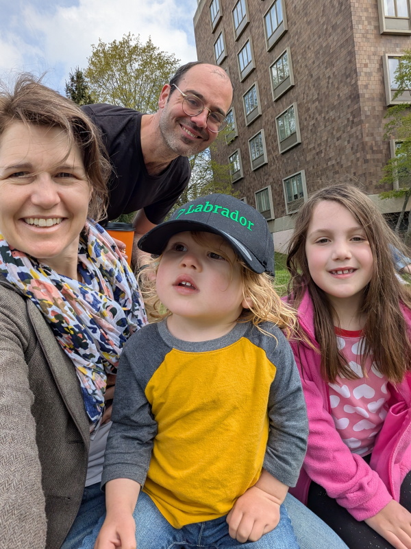 Rev. Hilary Streever takes a selfie with her husband, David, and two children.