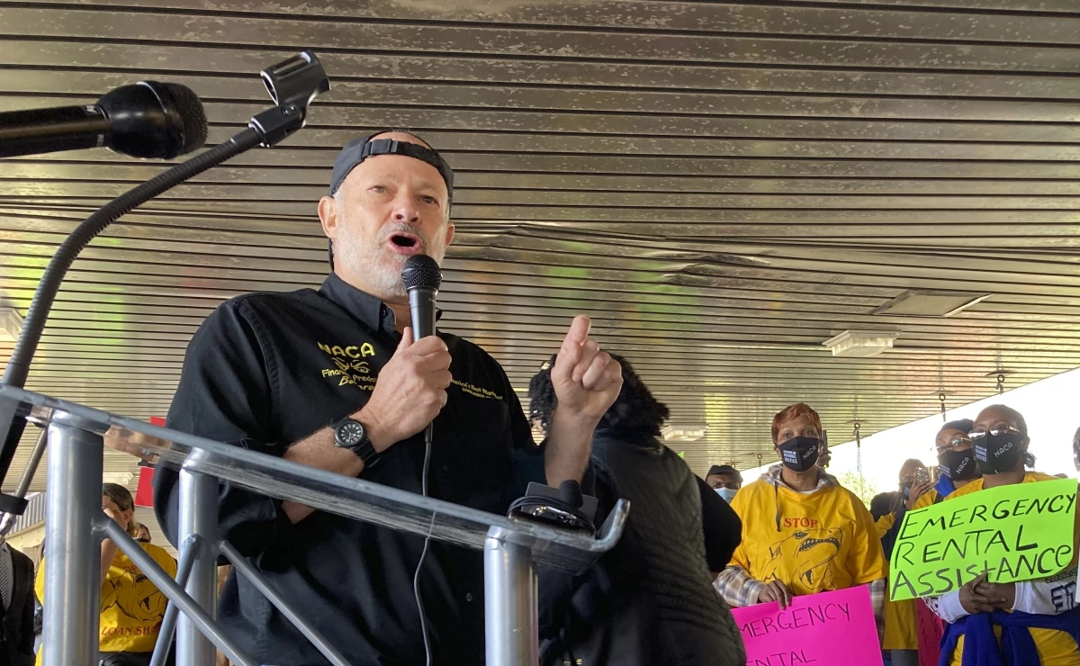 Bruce Marks, CEO of the Neighborhood Assistance Corporation of America, speaks at a 2021 rally in Atlanta. The organization is requiring its 3.7 million members to vote.