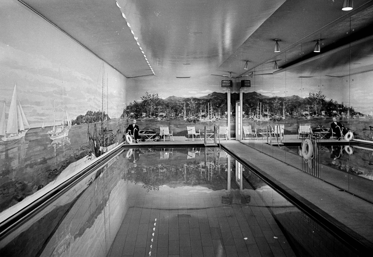 The indoor White House swimming pool, pictured in1965.