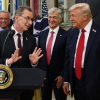 Pfizer CEO Albert Bourla joined President Trump at the White House last year on Sept. 30 to announce a voluntary agrreement to reduce some prescription drug prices. One element aimed to lower prices in the taxpayer-funded Medicaid program, but the program is still being built, and details about which drugs will be discounted remain under wraps.
