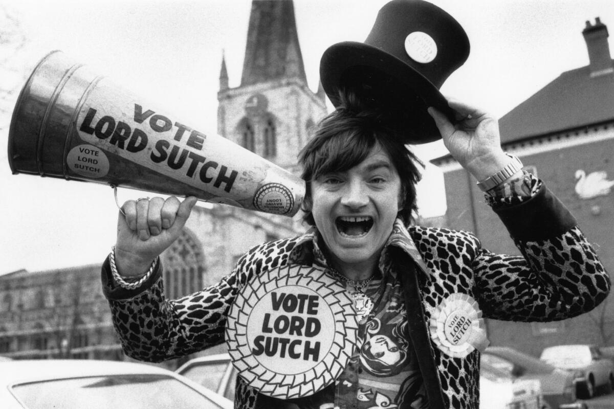 Screaming Lord Sutch, a former pop star who started his own political party but lost his deposit at each election.