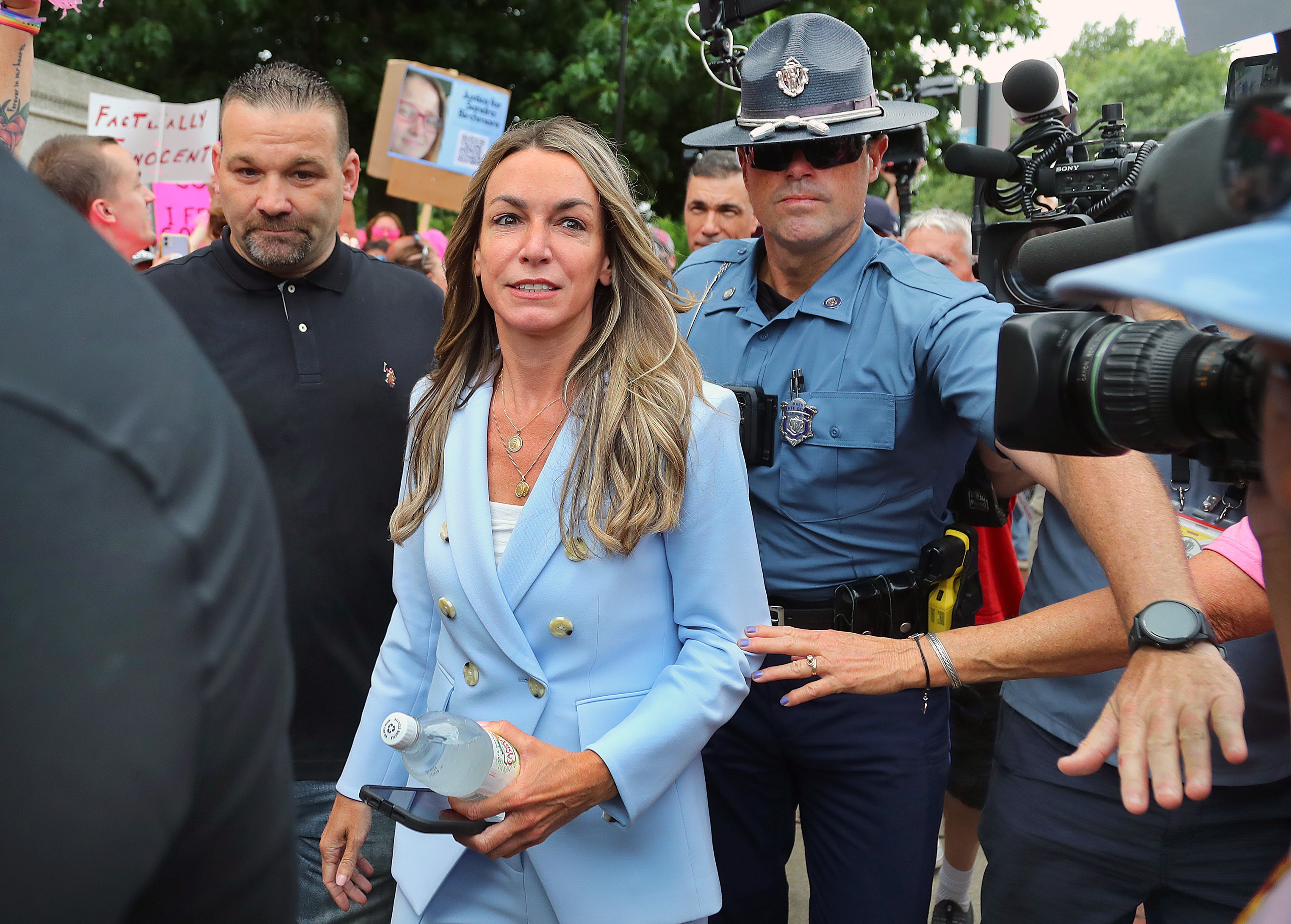 Karen Read, pictured outside of the Norfolk Superior Court for a hearing in August. Her legal team tried for months to get her second trial dismissed.