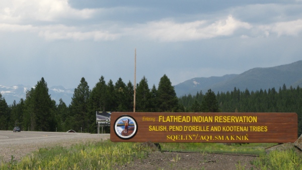 Flathead Nation, MT - bilingual English/Salish road signs