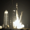 A SpaceX Falcon 9 rocket lifts off from pad 39A with a payload of a pair of lunar landers at the Kennedy Space Center in Cape Canaveral, Fla., Wednesday, Jan. 15, 2025.