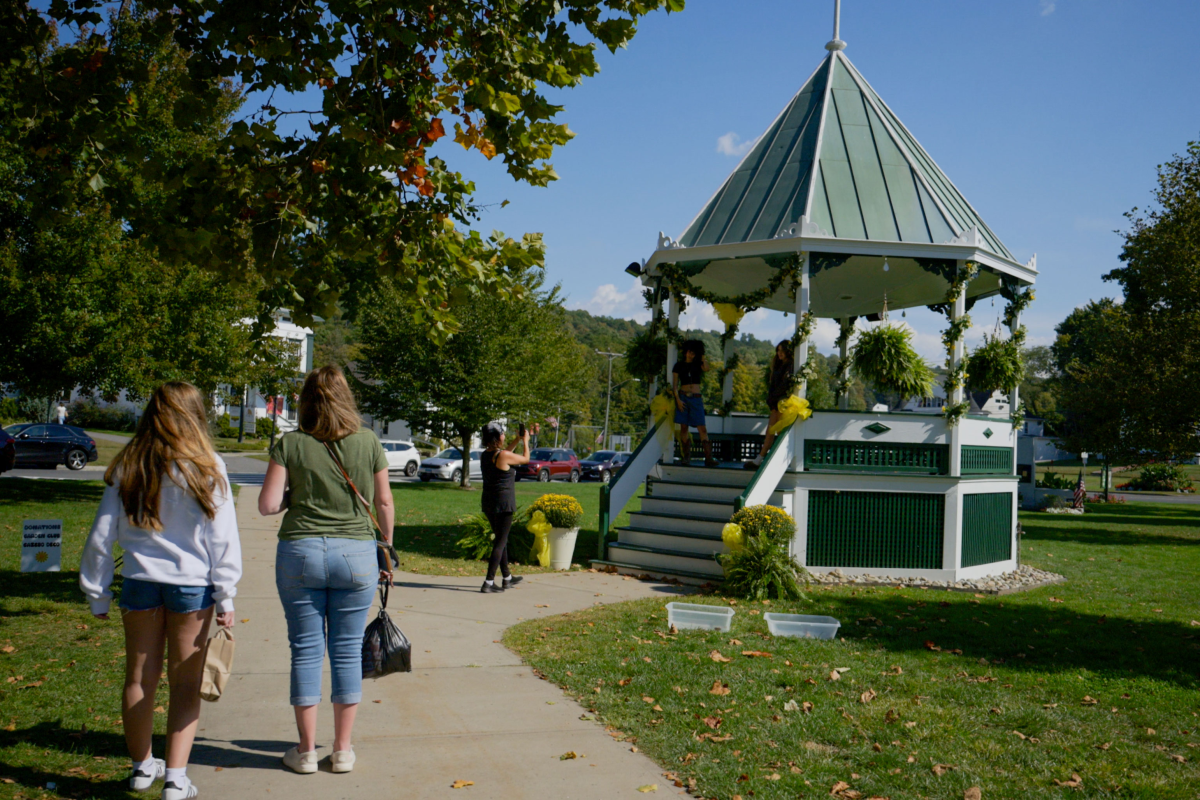 A gazebo in the town center of New Milford, Conn. looks like the one in the fictional town of Stars Hollow on Gilmore Girls. New Milford's gazebo is captured here on September 14.
