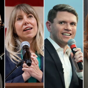 A number of Democratic congressional candidates have made faith central to their campaign, including (from left) Frederick Haynes,