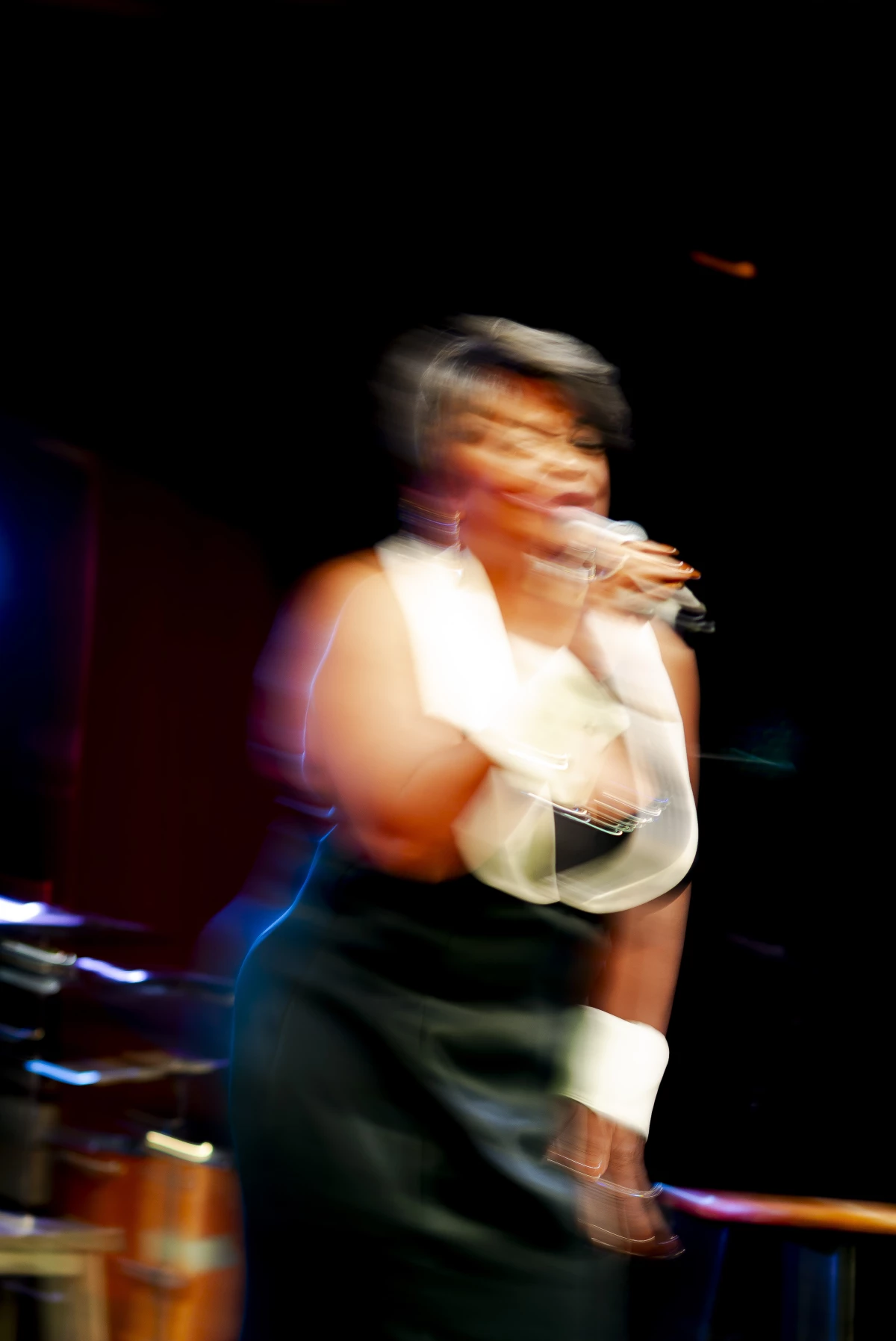 Veronique Musique at the 'Satin Doll Revue,' produced by jazz vocalist and Preservation of Jazz founder Sky Covington, at Aretha's Jazz Café in Detroit on Monday.