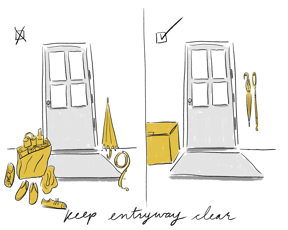 In feng shui, the doorway is a gateway for life energy, or chi. And you can do a lot to affect how energy flows through it, says Cliff Tan, an architect and feng shui enthusiast with nearly 3 million followers on TikTok. One way is to make sure the doorway is as unobstructed as possible.