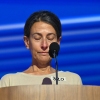Rachel Goldberg, mother of Hersh Goldberg Polin who is being held hostage by Hamas, speaks on the third day of the Democratic National Convention at the United Center in Chicago, Illinois, on August 21, 2024.