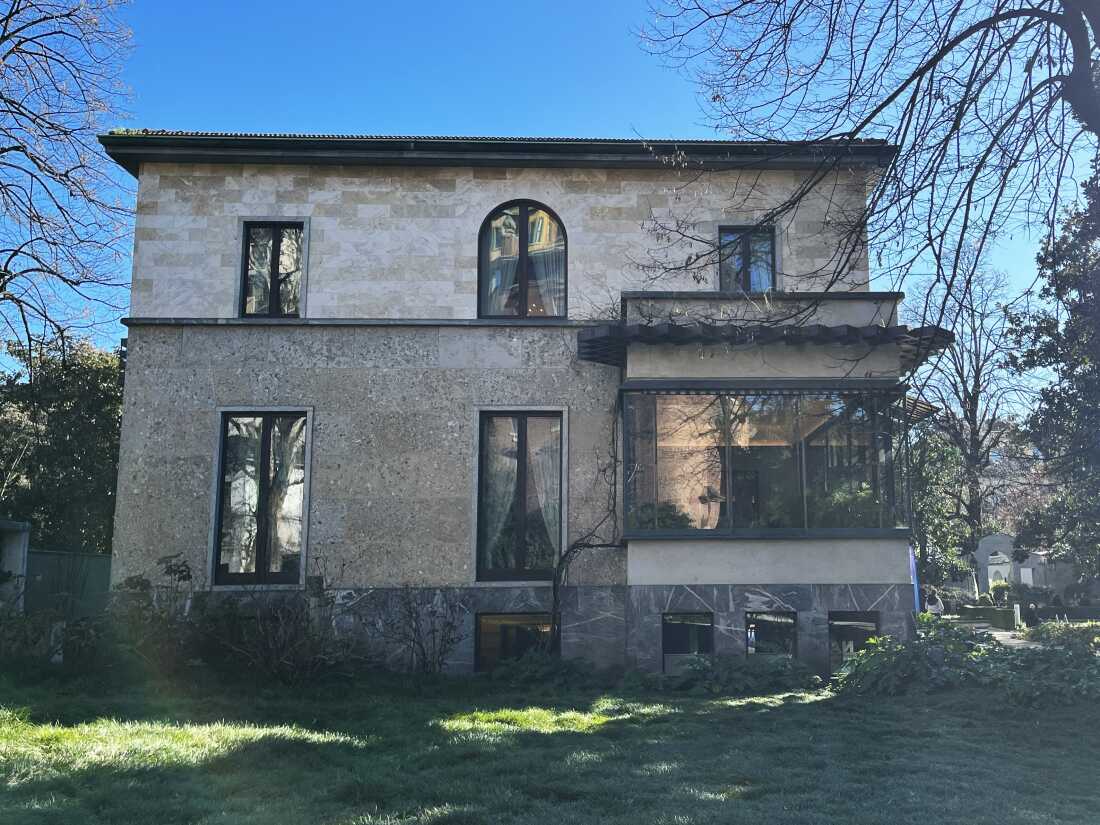 The exterior of Villa Necchi in Milan, a 1930s villa-turned-museum that South Korea has rented during the Olympics