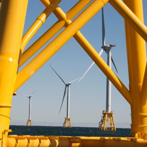 Wind turbines off the coast of Rhode Island. Supporters say offshore wind projects are a valuable resource for meeting rising power demand and ensuring electric reliability.