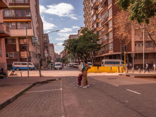Passersby outside the WITS RHI Women's Health Clinic in Esselen street, Hillbrow, Johannesburg, South Africa on May 25, 2026.