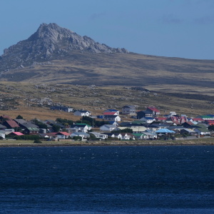 FILE - Mount Tumbledown stands tall behind Stanley on the Falkland Islands, also known as Islas Malvinas, March 16, 2026.