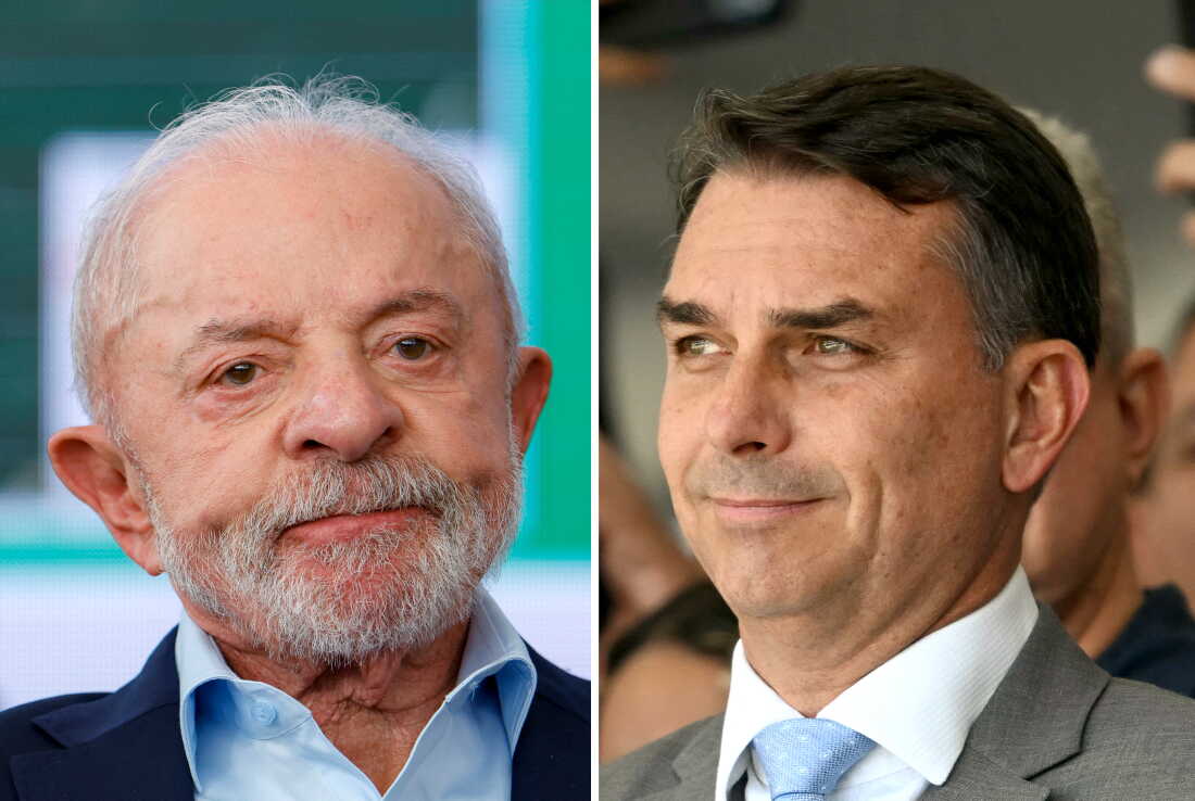Brazil’s President Luiz Inácio Lula da Silva, left, and presidential candidate Flávio Bolsonaro, right, face off in an October 25 runoff after a tight first round.
