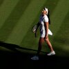 American tennis player Amanda Anisimova celebrates her Wimbledon quarter-final victory against Anastasia Pavlyuchenkova this week at the All England Lawn Tennis & Croquet Club in London.