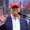 Republican presidential candidate, former President Donald Trump speaks at a campaign rally Sunday in Las Vegas.