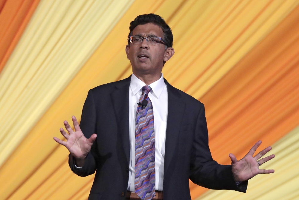 Author and filmmaker Dinesh D'Souza addresses the Republican Sunshine Summit on June 29, 2018, in Kissimmee, Fla. (AP)