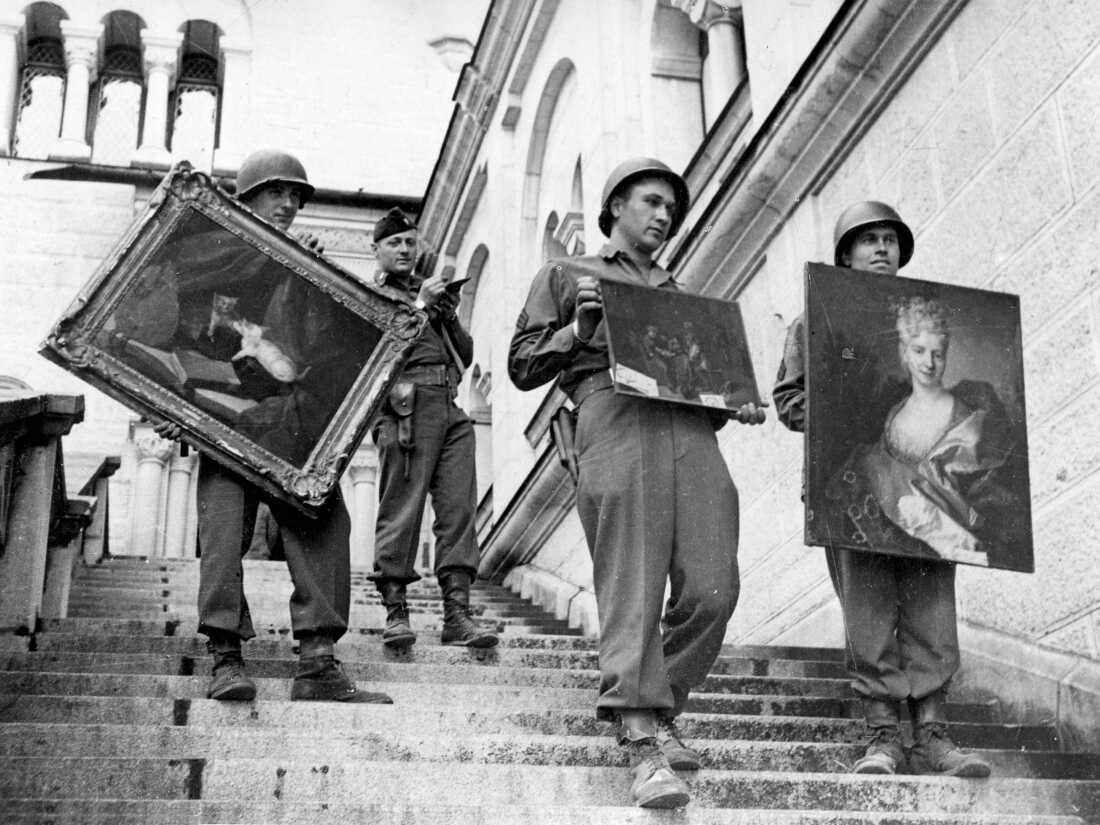 U.S. troops found a collection of treasures stolen by the Nazis hidden in a castle near the Austrian border in May 1945.