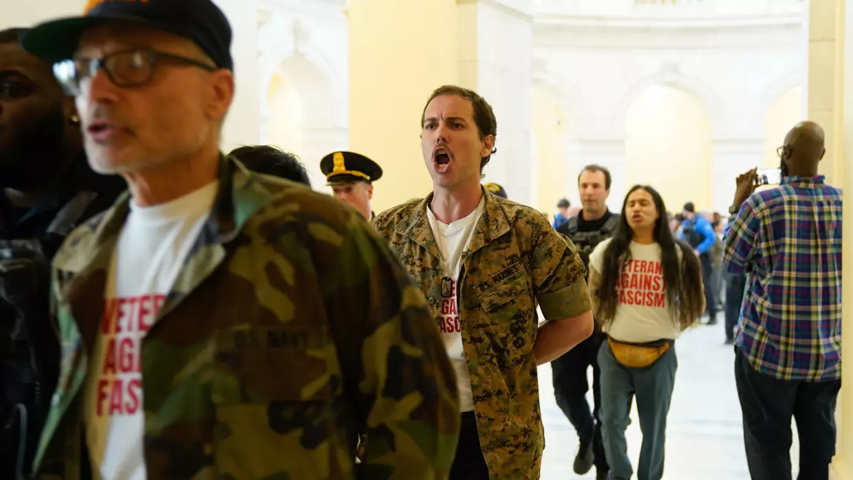 At a veteran-led protest on Capitol Hill, grief and dismay reverberate over Iran war