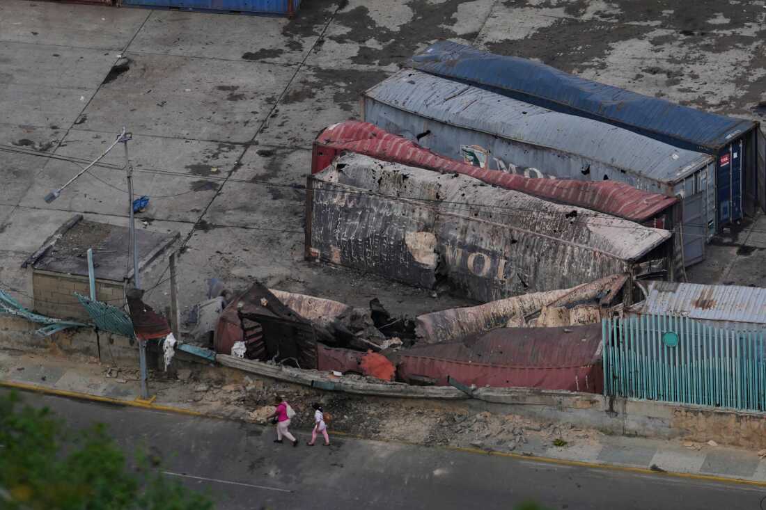 Photographs: Aftermath of strikes in Venezuela