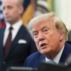 President Donald Trump speaks in the Oval Office of the White House, Thursday, Aug. 6, 2026, in Washington.
