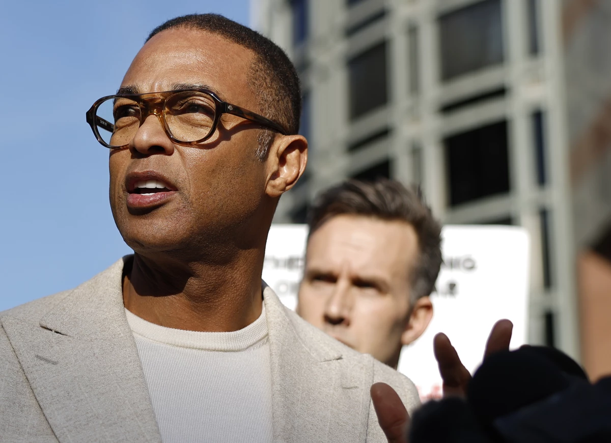 Journalist Don Lemon (left) issues a statement to media outside federal court on Jan. 30, 2026 in Los Angeles.